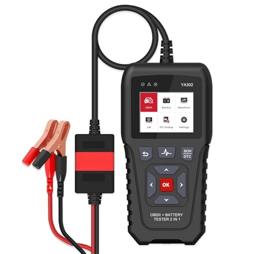 Battery Tester. YA302 2 in 1 Car Battery Tester OBDII Code Reader OBD2 Scanner 6V 12V 24V 100-2000 CCA Charging Battery Tester Diagnostic Tools
