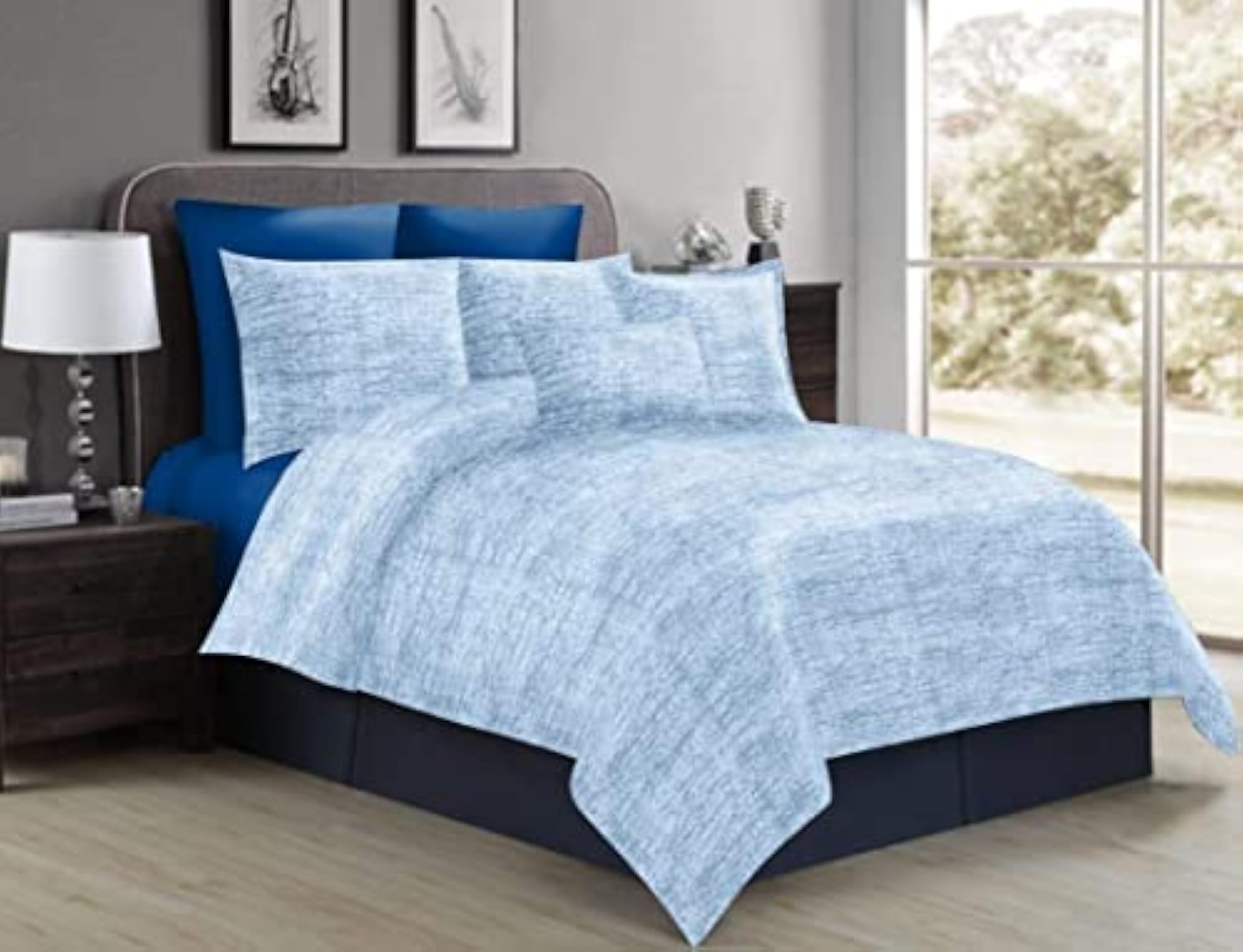 Distressed Flora Cotton Printed King Bed Sheet with Pillow Case