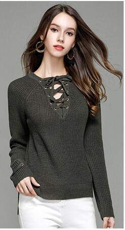 V-Neck Knitted Sweaters Multi-Colors 