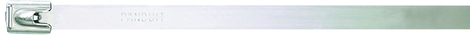 Panduit MLT2.7H-LP316 Pan-Steel Self-Locking Cable Tie, Superior Corrosion Resistance, Heavy Cross Section, AISI 316 Stainless Steel, 2.7" Max Bundle Diameter, 0.50" Min Bundle Diameter, 450lbs Min Tensile Strength, 0.010" Thickness, 0.31" Width, 10.2" Length (Pack of 50)