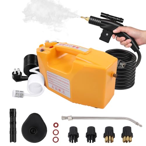 Limpiador de Vapor de Mano Máquina Limpiadora de Vapor de Alta Presión Portátil Aspiradora de Vapor con Cabezales de Cepillo para Muebles de Cocina Piso Baño Coche Azulejos de