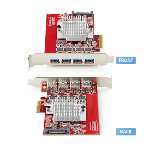 Image of StarTech 4-Port USB-A 10Gbps PCIe Card, TAA (P10Q4A-USB-CARD) | 4x Independent USB 3.2 Controllers, PCI Express 3.0 Expansion Card