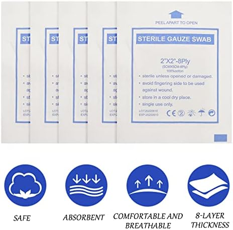Healifty 30pcs Sterile Gauze Sterile Dressings Cotton Gauzes Household Supplies for Home Outdoor
