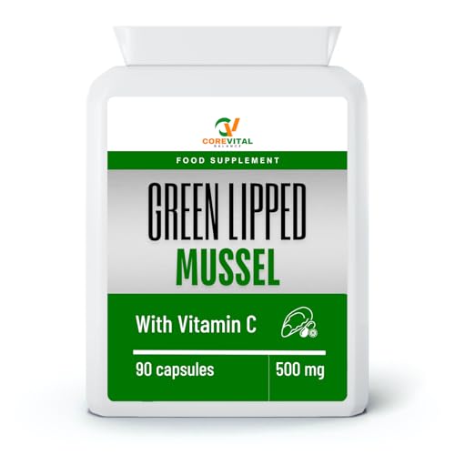 Core Vital Green Lipped Mussel 500mg with Vitamin C, Food Supplement 90 Capsules