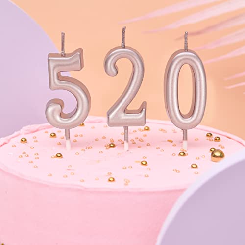 Phd Cake 10-Pieces Rose Gold Numeral Birthday Candles, Cake Numeral Candles Number 0-9 Glitter Cake Topper Decoration For Birthday,Wedding Anniversary,Party Celebration #TOP1