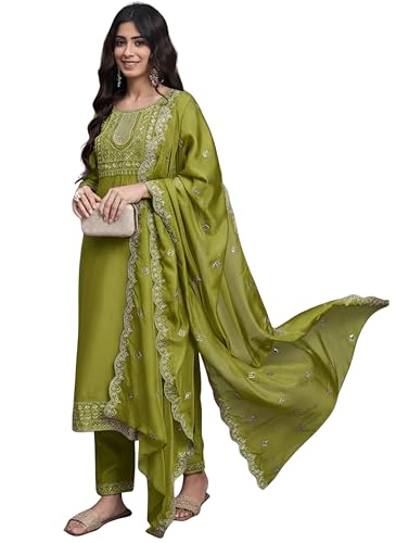 Image of Florely Women's kurti set for woman | kurta sets for woman | Cotton Kurta Set for Women | Embroidered Kurta Set for Women | Kurta Set with Pant Dupatta | 3 Piece Kurti Set | trending kurta women 2026