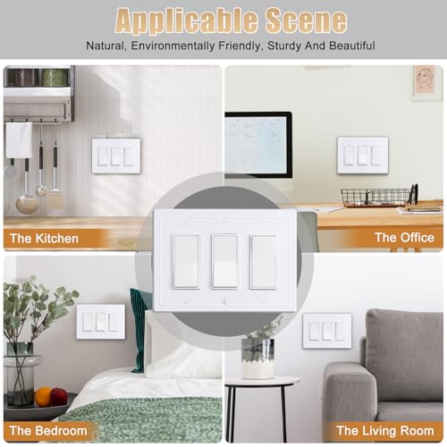 Placas de pared de metal con relieve de cuentas elegantes para interruptores clásicos 7
