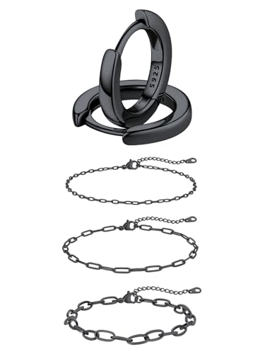 FaithHeart FaithHeart 8mm Sterling Silver Hoop Earrings and Anklets for Women