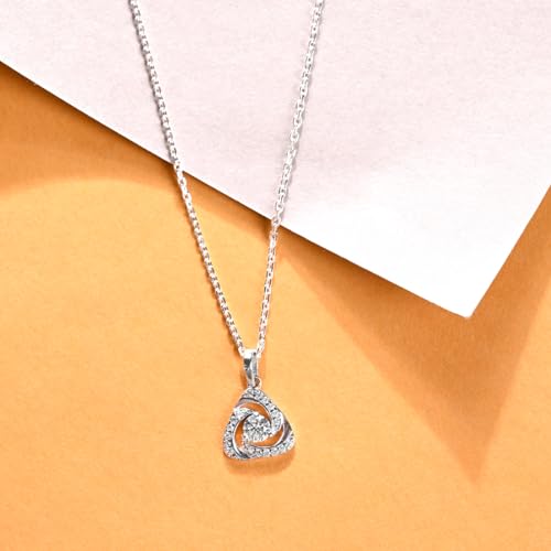 Image of Clara 925 Sterling Silver Bianca Solitaire Pendant Earrings Chain Bracelet Ring Jewellery Set for Women & Girls| Platinum Plated | Gift for her