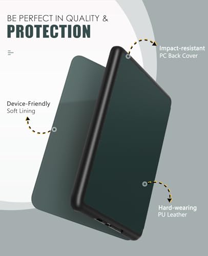 MoKo Case for All-new 7" Kindle Paperwhite(12th Generation-2024) and Kindle Colorsoft Signature Edition 2024, Lightweight Shell Cover with Auto Wake/Sleep for Kindle Paperwhite 2024, Midnight Green - Image 2