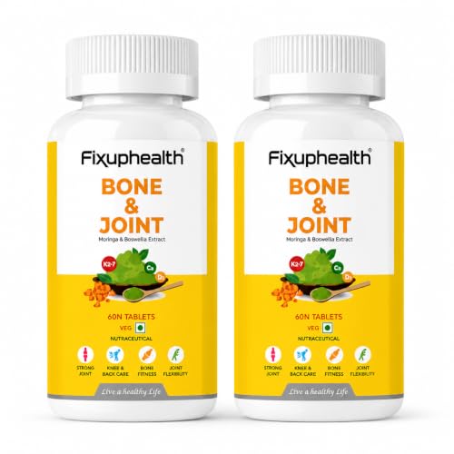 Image of Fixuphealth Calcium Citrate Malate Tablets with Magnesium, Zinc, Vitamin D2, K2, Moringa & Boswellia Serrata | Bone & Joint Support Supplement for Men & Women | 60 Tablets (Pack of 2)
