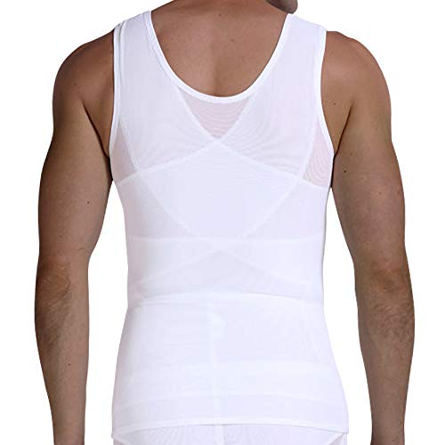 Gsks Mens Slimming Shirt Body Shaper Shapewear Tank Top Chest Compression Vest #TOP1