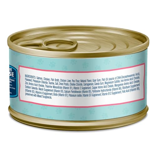 Image of Blue Buffalo Baby BLUE Natural Grain-Free Wet Food for Kittens, Healthy Growth Formula with DHA, High-Protein Salmon Pate, 3 Ounce (Pack of 24)