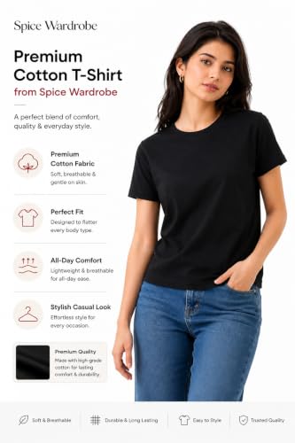 Image of Women's Plain Cotton T-Shirt