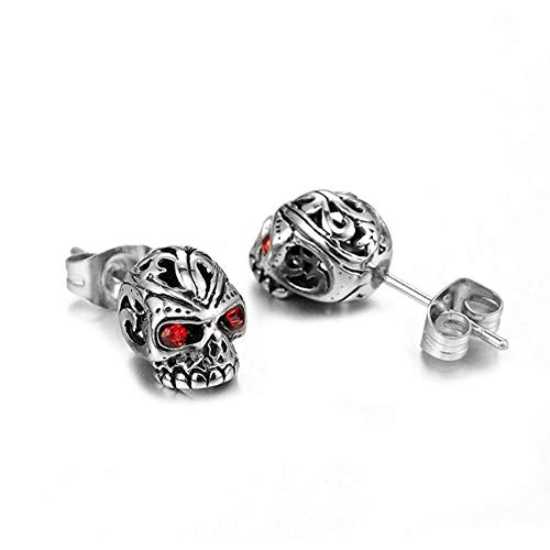 3 Pairs Gothic Skull Earring Studs for Men Women,Hypoallergenic,for Hallloween Party Cosplay2