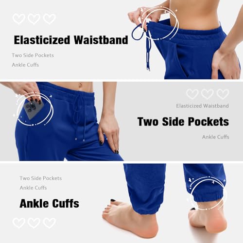 Image of Walifrey Womens Joggers with Pockets, Drawstring Sweatpants Women for Lounging Jogging Workout and Gym
