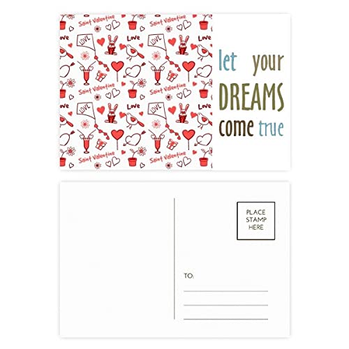 Cartes postales Saint-Valentin Dream Come True rouge x20