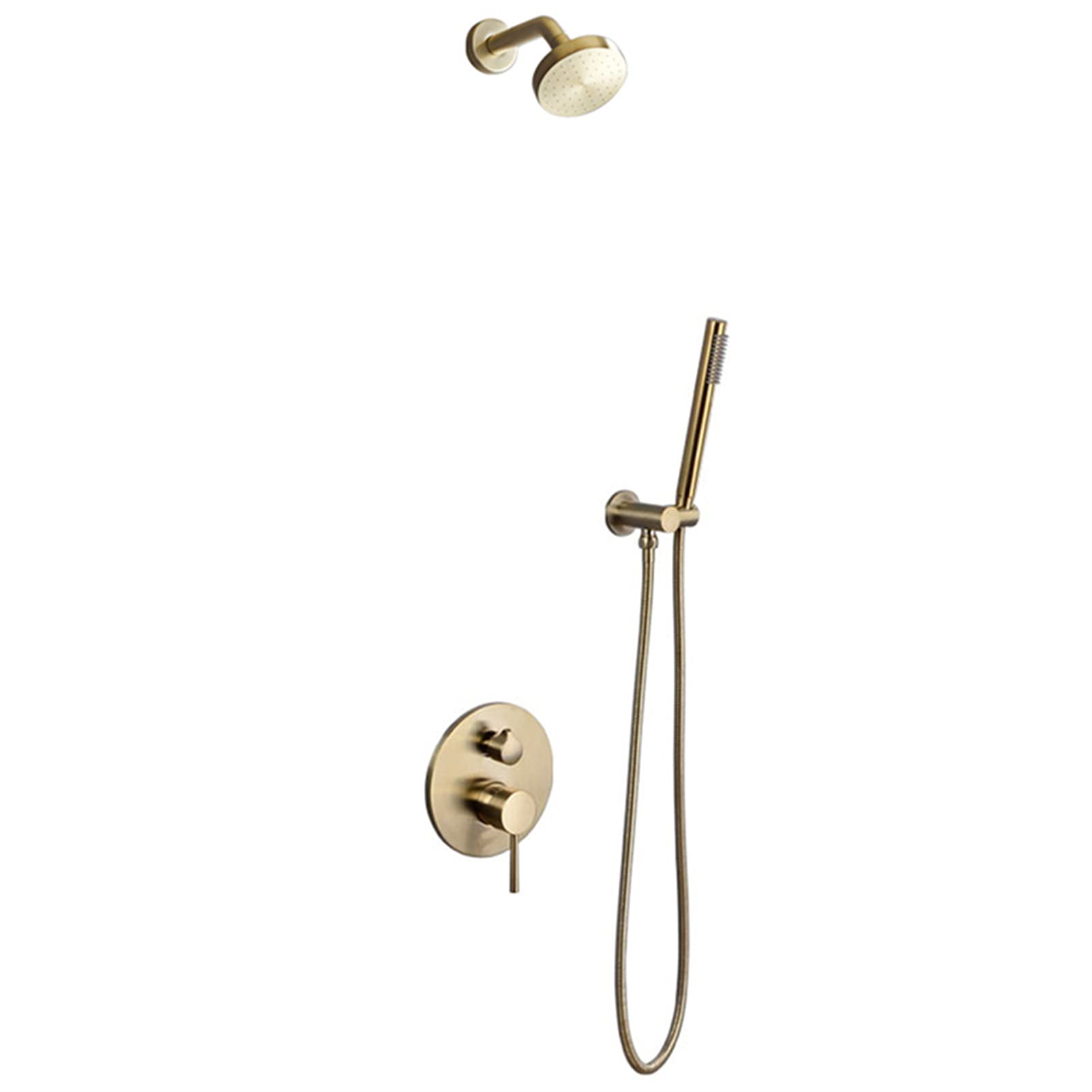 Grifo Mezclador baño con Mezclador Lluvia Mano, Kit decoración bañera y Ducha 2 Funciones con válvula empotrada.