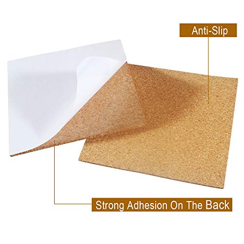 30 Pack Self-Adhesive Cork Squares 4” X 4” Cork Tiles Cok Bcking Sheets Cork Coasters Square For Diy Crafts #TOP1