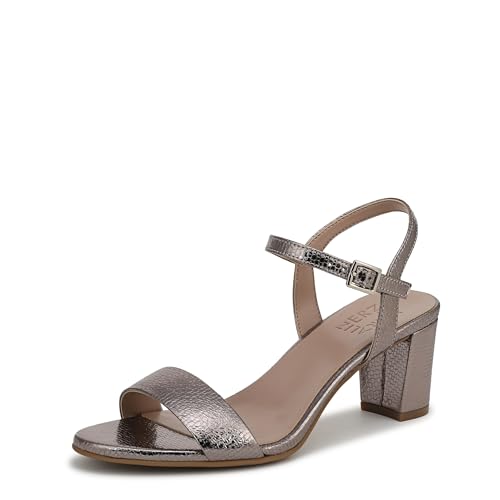 Naturalizer Womens Bristol Heeled Sandal Patina Pewter 8.5 M