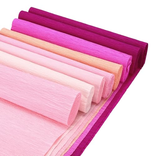 Papier crépon Rebower souple contre les déchirures, lot rose et champagne pour loisirs