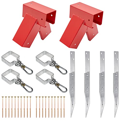 Kit pour la construction d'une balançoire de parc, balançoire de jardin, balançoire pour enfants | Fabriqué dans l'Union européenne (100°, Rouge)