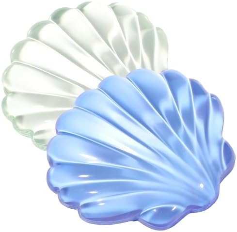 Two Seashell Mouse Wrist Rest Elbow Pad Gel Wrist Rest for Keyboard Transparent Keyboard Wrist Rest Set Ergonomic Cute Clear Cool Ocean Beach Mouse Wrist Pad image 2