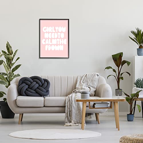 Stupell Industries Girl Calm The F Down Funny Phrase Pink, Designed by Daphne Polselli Black Framed Wall Art, 24 x 30, White2