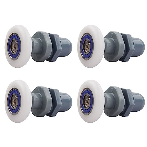 Qikuver Duschkabine Rollen Schiebetür Rollen Ersatzteile Duschkabinen Glastürrolle 4 Stück Ersatzrollen für Duschtür Rollen Duschkabinen Rollen Badezimmer Zubehör (27MM)