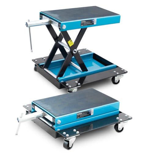 BITUXX Rollbarer Motorrad Heber Hebebühne Montagebock Scherenheber Montageständer Rangierheber Lift bis 500kg