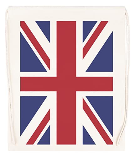 Vendax Union Jack Beige Sac de Sport à Cordon Drawstring Gym Bag Backpack