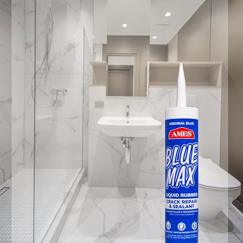 Image of AMES Blue Max Caulk Crack Repair & Sealant, 10.1Oz, Blue | Thick elastomeric sealant for vents, seams, cracks, joints, and penetrations.