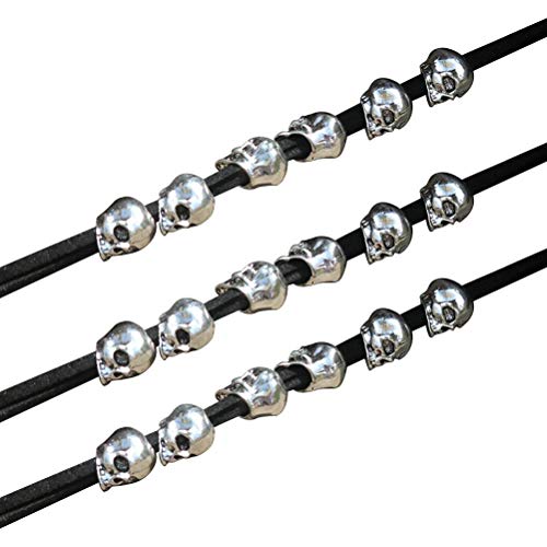 Mgsirc 3Pcs 3D Skull Ponytail Holder with 6 Skeleton, Metallic Skull Ponytail Hair Band with Elastic Velvet Rope, DIY Ponytail Gothic Punk Retro Headdress Hair Styling Accessories for Girls Women