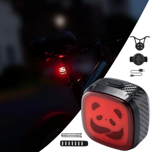 Luces para bicicleta de montaña exterior con sensor impermeable tipo C y 3 modos de señal 3