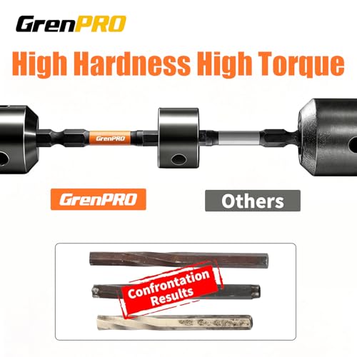 Image of GRENPRO 20Pcs Allen Wrench Drill Bit Set, Metric & SAE Hex Bits | 1 /4 inch Hex Shank S2 Steel Impact Driver Bits, 2 inch Screwdriver Bit Set with Storage Organizer for Automotive DIY & Home Repair