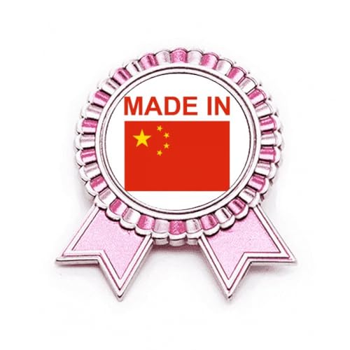 Broche China Country Love rose en métal M idéale sur une veste pour vos sorties citadines