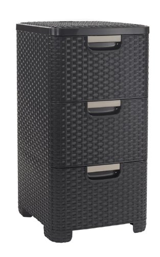 Curver Style Cajonera con 3 Cajones de 14 L, Color Antracita