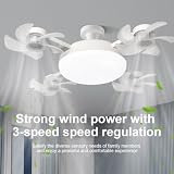 Ceiling Fan with Lights and Remote 3-4 Heads Ceiling Fans LED 3 Speeds Modern Fan 3 Color Light Adjust Dimmable Stepless 2/4H timing Light Fan for Bedroom Living Room Closet Kitchen(four heads) - 4