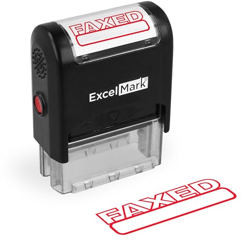 ExcelMark FAXED Self Inking Rubber Stamp - Red Ink