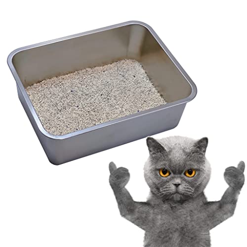 KUNWU Stainless Steel Pet Litter Box 18