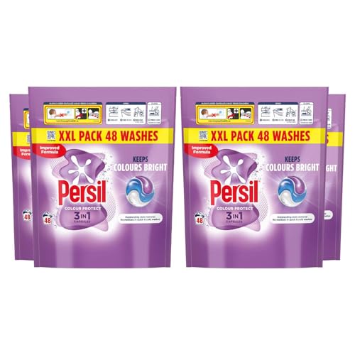 Persil Cápsulas de lavado XL 3 en 1, excelente eliminación de manchas sin residuos, incluso en lavados rápidos y fríos, 7 días de frescura duradera, cápsulas de lavado de 48 lavados (compra 4,