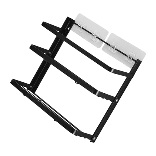 micherr Estante plegable para condimentos de cocina, montaje en pared, fácil instalación, organizadores de ahorro de espacio para condimentos y utensilios, color negro