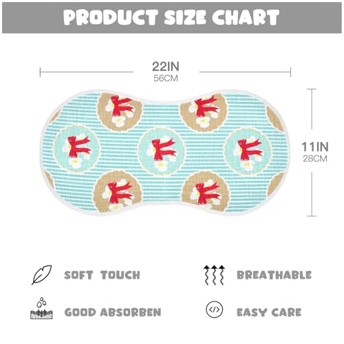 4 Pack Baby Burp Cloths, Soft Absorbent Burping Cloths for Babies, Cotton Milk Spit Up Rags, Large Size for Newborns, Baby Boys and Girls (Red Bow Floral Wreath)4