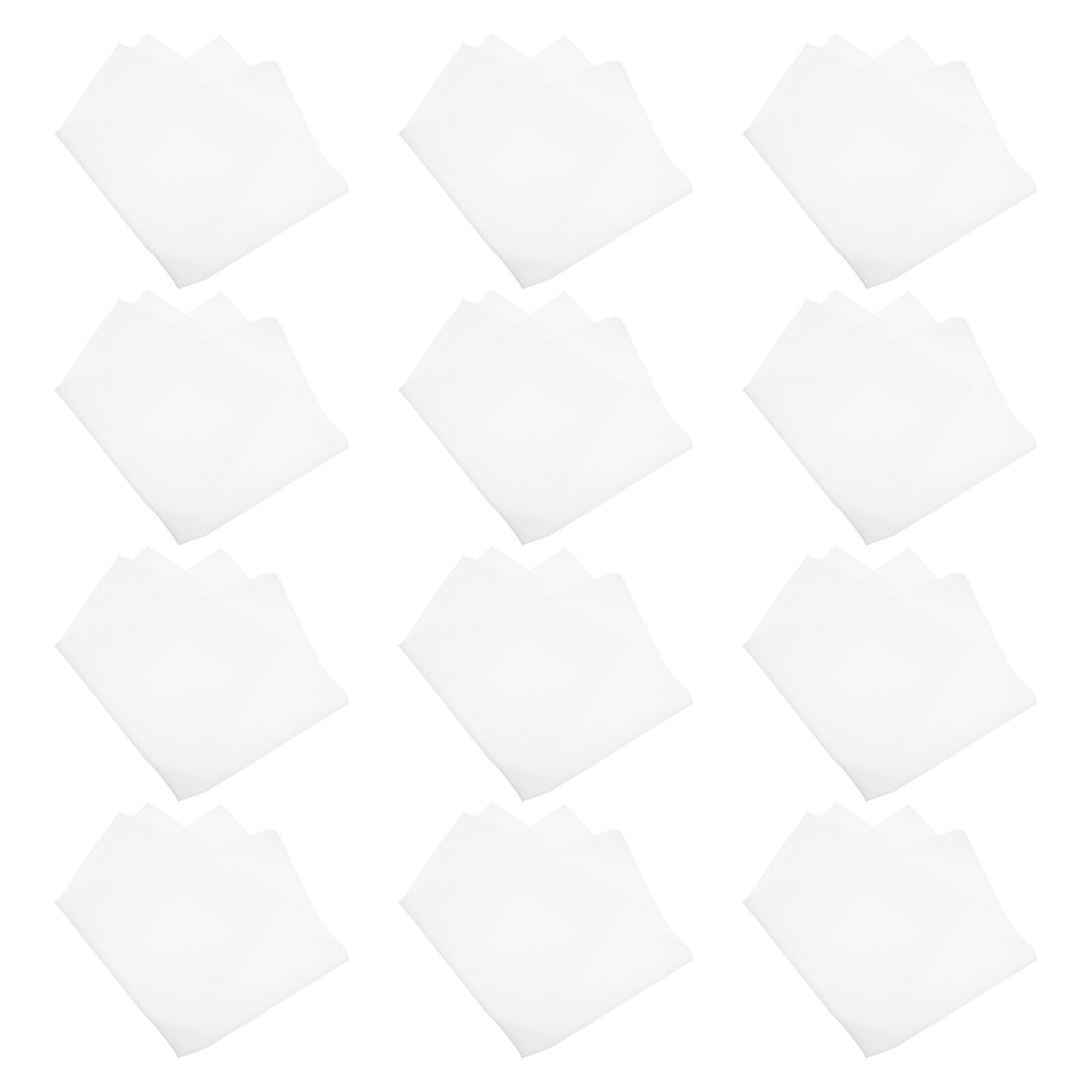 Tissu de serviettes en polyester blanc en lot de 12 pour décoration table de banquet