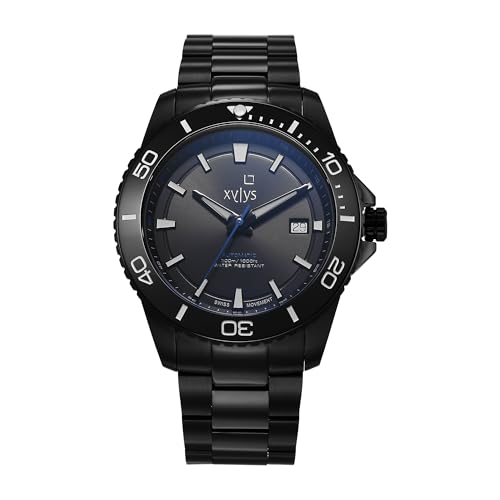 Image of Xylys Xiphias Automatic Analog with Date Black Dial Black Stainless Steel Strap Watch for Men - 40063NM01E