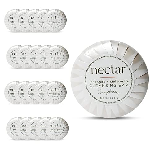 Nectar Bulk Cleansing Bar Round | 0.7 oz | Sweet Orange Blossom, Mini Travel Size Toiletries - Hotel Amenities, Airbnb Rentals, Suitable for All Skin Types