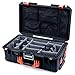 Pelican 1535 Black & Orange case. Comes with Grey dividers & mesh lid Organizer.