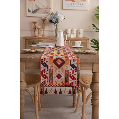 Chemin de table d'automne jacquard bohème haut de gamme - 7
