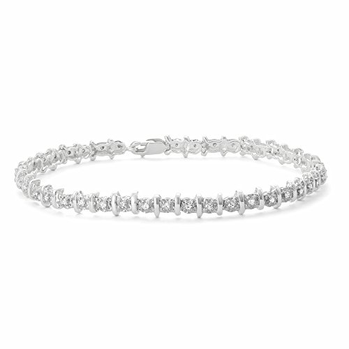 Image of 1 /2 Total Carat Weight (CTTW) Round Diamond Tennis Bracelet Available in 10K White, Yellow & Rose Gold With Length 7 Inches
