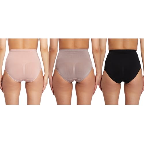 Image of Skinnygirl Women's High Waist Tummy Control Seamless Shaping Briefs, 3-Pack